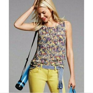 Cabi Positano Layered Floral Top Blouse Size X Small